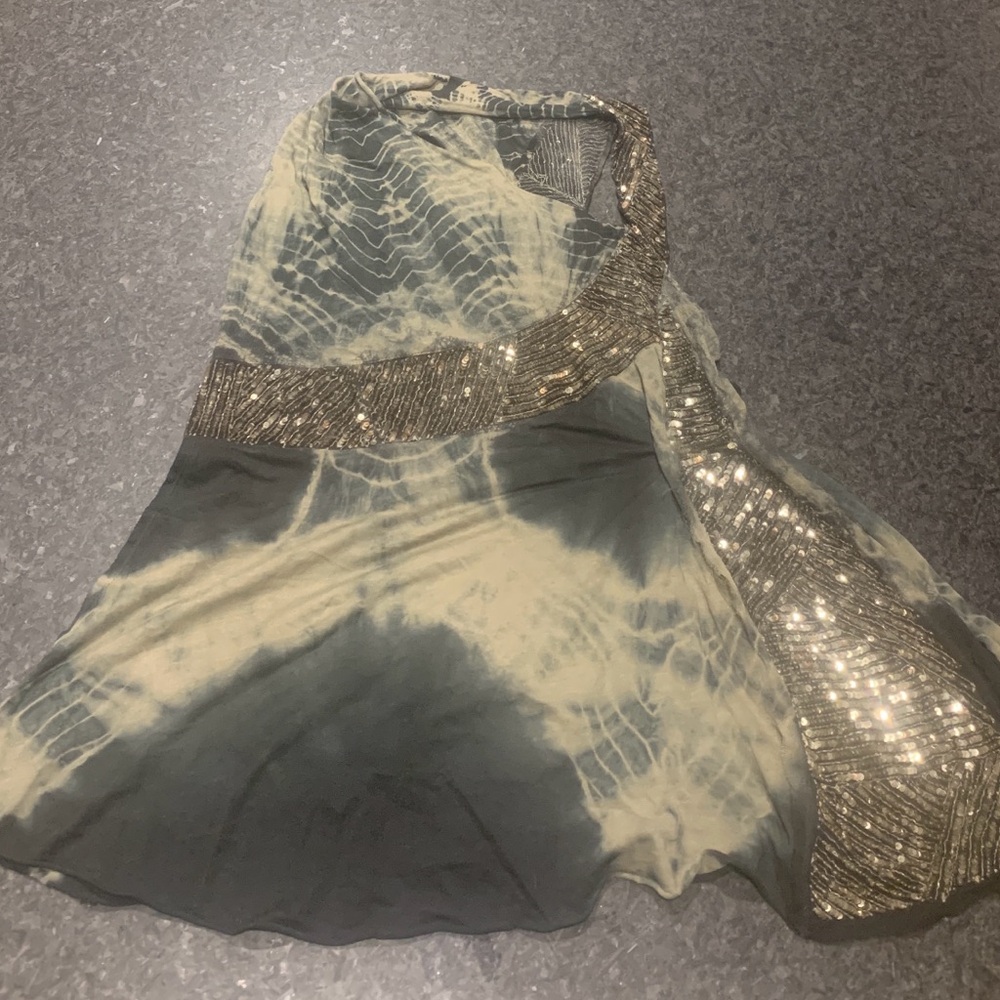 All Saints Spitalfields | Tie-dye Sequin Aloe Jersey Silk Tank Top | Sz 14 - Picture 2 of 11